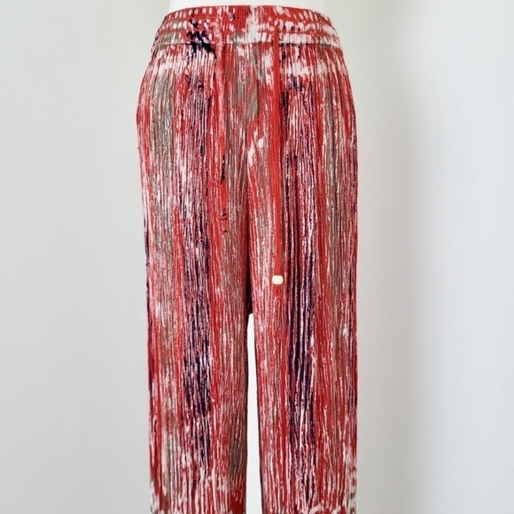 Rayon Abstract Lounge Pants High Rise Flare Bell Bottom Festival Comfy - Picture 4 of 11